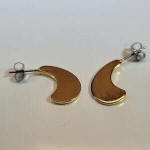 Gold Crescent Moon Earrings with Smooth Polished Finish, Minimalist Design
